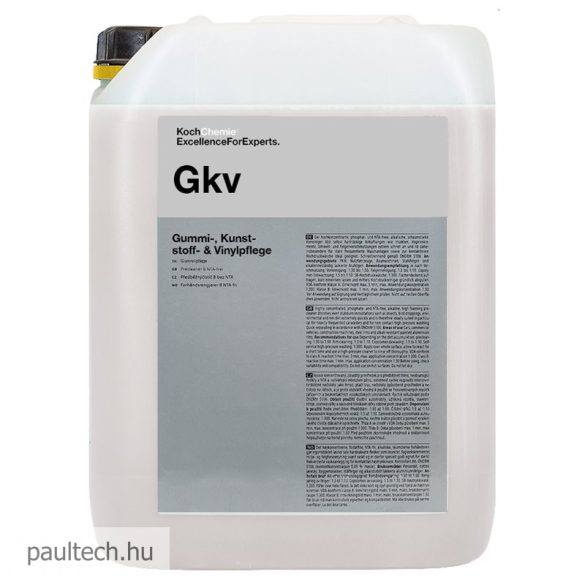 Koch Gkv Gummi-Kunststoff-Vinylpflege kültéri gumi, műanyag ápoló 10 liter